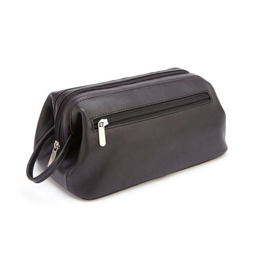 ROYCE New York Colombian Leather Toiletry Bag